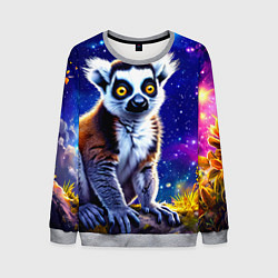 Мужской свитшот Лемур и звездная ночь
