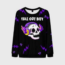 Мужской свитшот Fall Out Boy неоновый череп