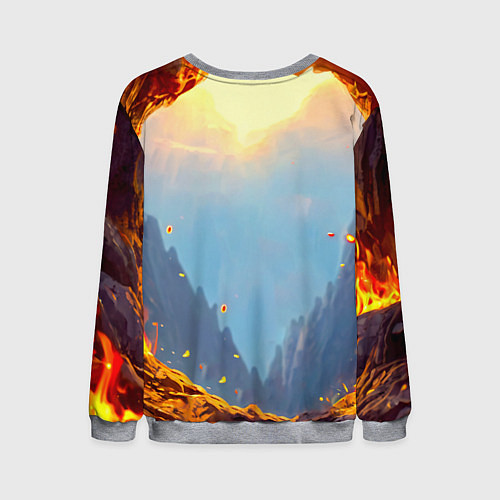 Мужской свитшот Сурикат в огне / 3D-Меланж – фото 2