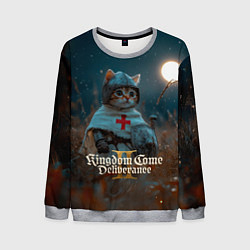 Свитшот мужской Kingdom Come Deliverance 2 рыцарь котенок, цвет: 3D-меланж