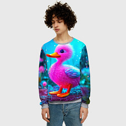 Свитшот мужской Розовая уточка, цвет: 3D-меланж — фото 2