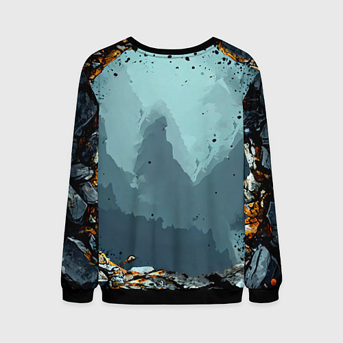 Мужской свитшот Черный ворон на черном / 3D-Черный – фото 2