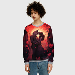 Свитшот мужской Влюбленная девушка и оборотень, цвет: 3D-меланж — фото 2