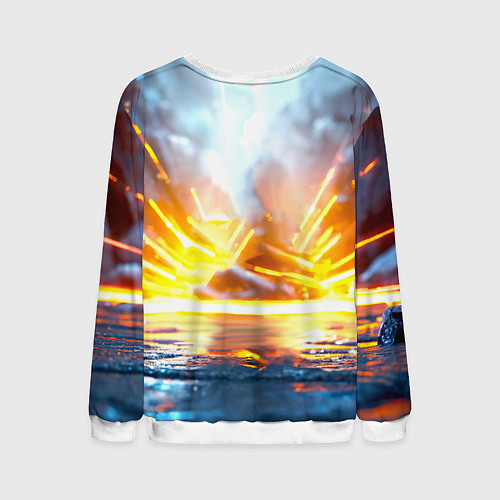 Мужской свитшот Эпичный пингвин / 3D-Белый – фото 2