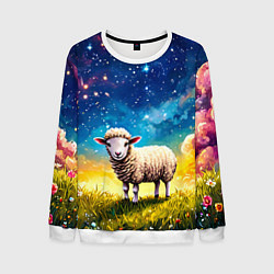 Мужской свитшот Овечка и звездное небо