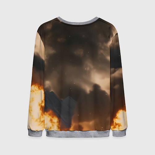 Мужской свитшот Русский волк - сибирский страж / 3D-Меланж – фото 2