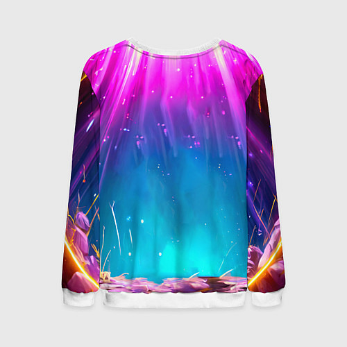 Мужской свитшот Пеликан в сиянии лучей / 3D-Белый – фото 2