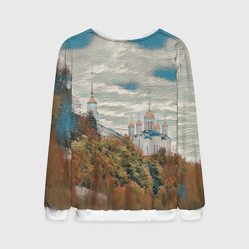 Мужской свитшот Храм на горе / 3D-Белый – фото 2