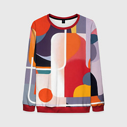 Свитшот мужской Абстракция из фигур и линий, цвет: 3D-красный