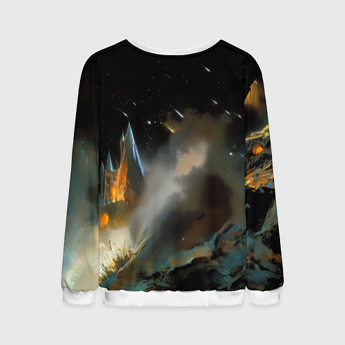 Мужской свитшот Гарри Поттер на фоне замка / 3D-Белый – фото 2