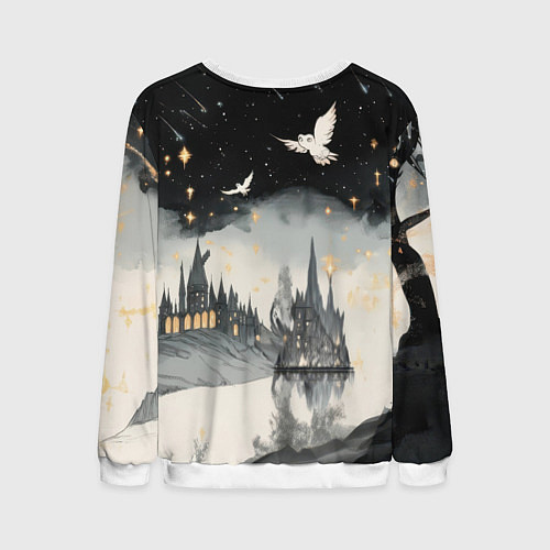 Мужской свитшот Гарри Поттер и совы / 3D-Белый – фото 2