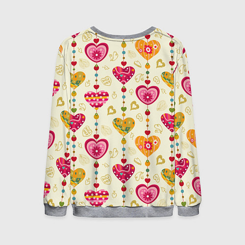 Мужской свитшот Сердечки подборка / 3D-Меланж – фото 2