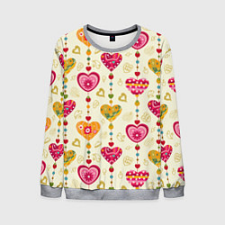 Свитшот мужской Сердечки подборка, цвет: 3D-меланж
