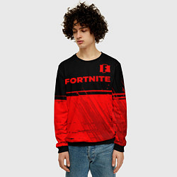 Свитшот мужской Fortnite - red gradient посередине, цвет: 3D-черный — фото 2