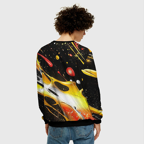Мужской свитшот Текстура краска / 3D-Черный – фото 4