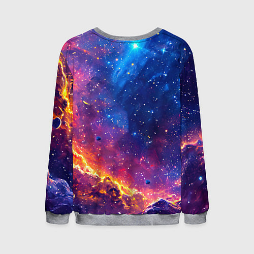 Мужской свитшот Голден Стэйт Уорриорз в космосе / 3D-Меланж – фото 2