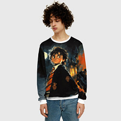 Свитшот мужской Гарри Поттер глубокая ночь, цвет: 3D-белый — фото 2