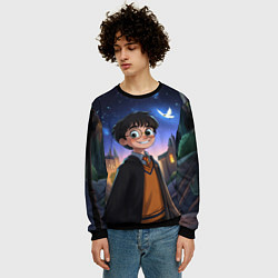 Свитшот мужской Счастливый Гарри Поттер, цвет: 3D-черный — фото 2