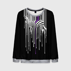 Свитшот мужской Штрихкод зебра, цвет: 3D-меланж