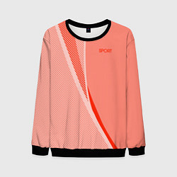 Свитшот мужской Sport персиковый с полосой, цвет: 3D-черный