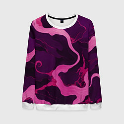 Свитшот мужской Узоры фиолетового и розового цвета, цвет: 3D-белый