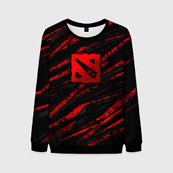 Свитшот мужской Dota 2 - красные потертости, цвет: 3D-черный