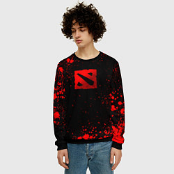 Свитшот мужской Красные брызги - Dota 2, цвет: 3D-черный — фото 2