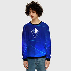 Свитшот мужской No Mans Sky blue poly, цвет: 3D-черный — фото 2