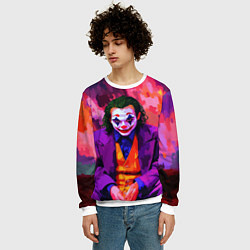 Свитшот мужской Джокер рисунок красками, цвет: 3D-белый — фото 2