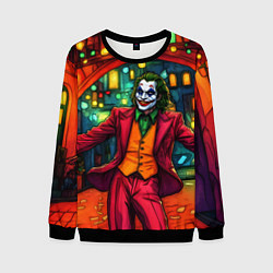 Свитшот мужской Праздничный Джокер, цвет: 3D-черный
