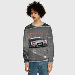 Свитшот мужской Автогонки на шорт-треке Audi sport racing team, цвет: 3D-меланж — фото 2