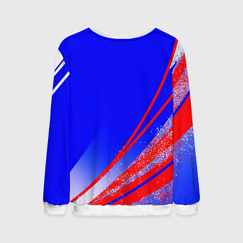 Мужской свитшот Герб России на фоне цветов флага государства / 3D-Белый – фото 2