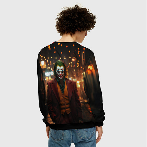 Мужской свитшот Джокер в ночном переулке / 3D-Черный – фото 4