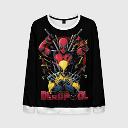 Мужской свитшот Дэдпул и Россомаха в позе