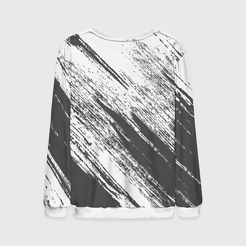 Мужской свитшот The color is gray and white / 3D-Белый – фото 2