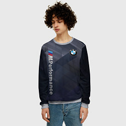 Свитшот мужской BMW black-grey, цвет: 3D-меланж — фото 2