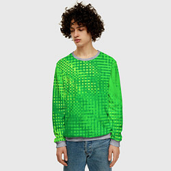 Свитшот мужской Сочный зелёный абстрактный, цвет: 3D-меланж — фото 2