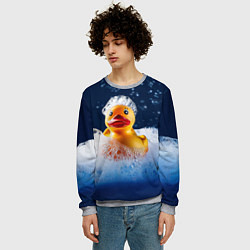 Свитшот мужской Резиновая уточка в мыльной пене, цвет: 3D-меланж — фото 2