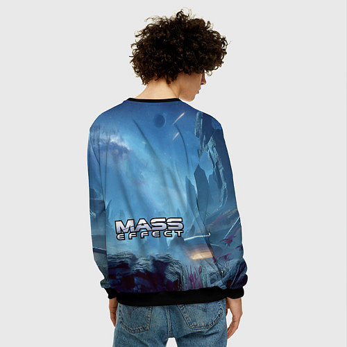 Мужской свитшот Mass Effect - ai art fantasy / 3D-Черный – фото 4