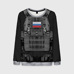 Свитшот мужской Бронежилет спецназ - армия России, цвет: 3D-меланж