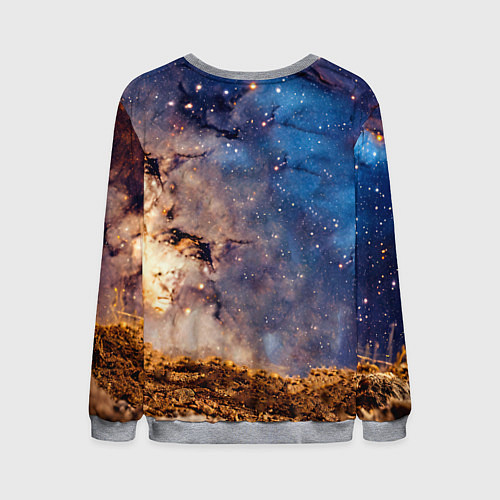 Мужской свитшот Пиксибоб в космосе / 3D-Меланж – фото 2