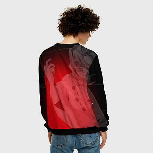 Мужской свитшот Гора Натагумо - демон паук / 3D-Черный – фото 4