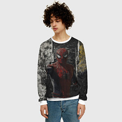 Свитшот мужской Spider man night, цвет: 3D-белый — фото 2