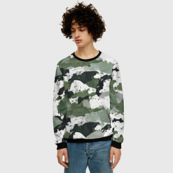 Свитшот мужской Зеленый фактурный камуфляж, цвет: 3D-черный — фото 2