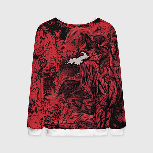 Мужской свитшот Красный веном текстура Карнажа / 3D-Белый – фото 2