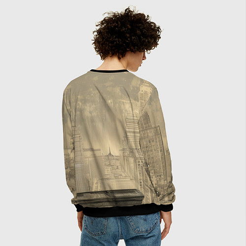 Мужской свитшот Человек-паук готов спасать мир / 3D-Черный – фото 4