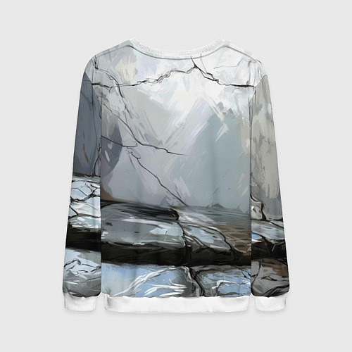 Мужской свитшот Человек-паук палзет на стене / 3D-Белый – фото 2