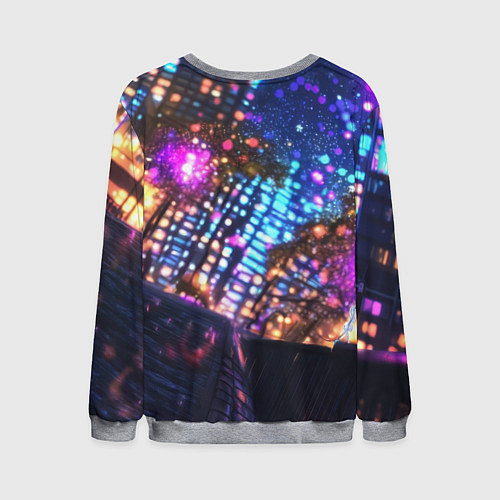 Мужской свитшот Человек-паук и фиолетовый свет / 3D-Меланж – фото 2