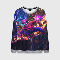 Мужской свитшот Человек-паук и фиолетовый свет