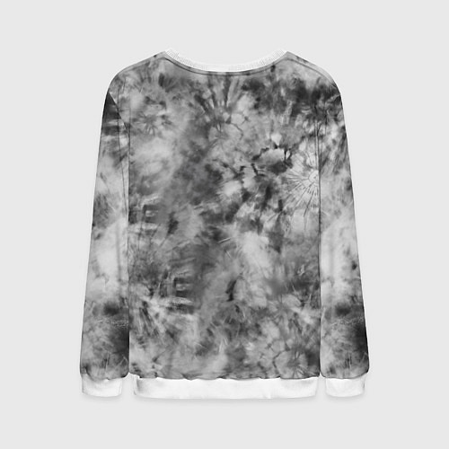 Мужской свитшот Серый тай дай - абстракция / 3D-Белый – фото 2